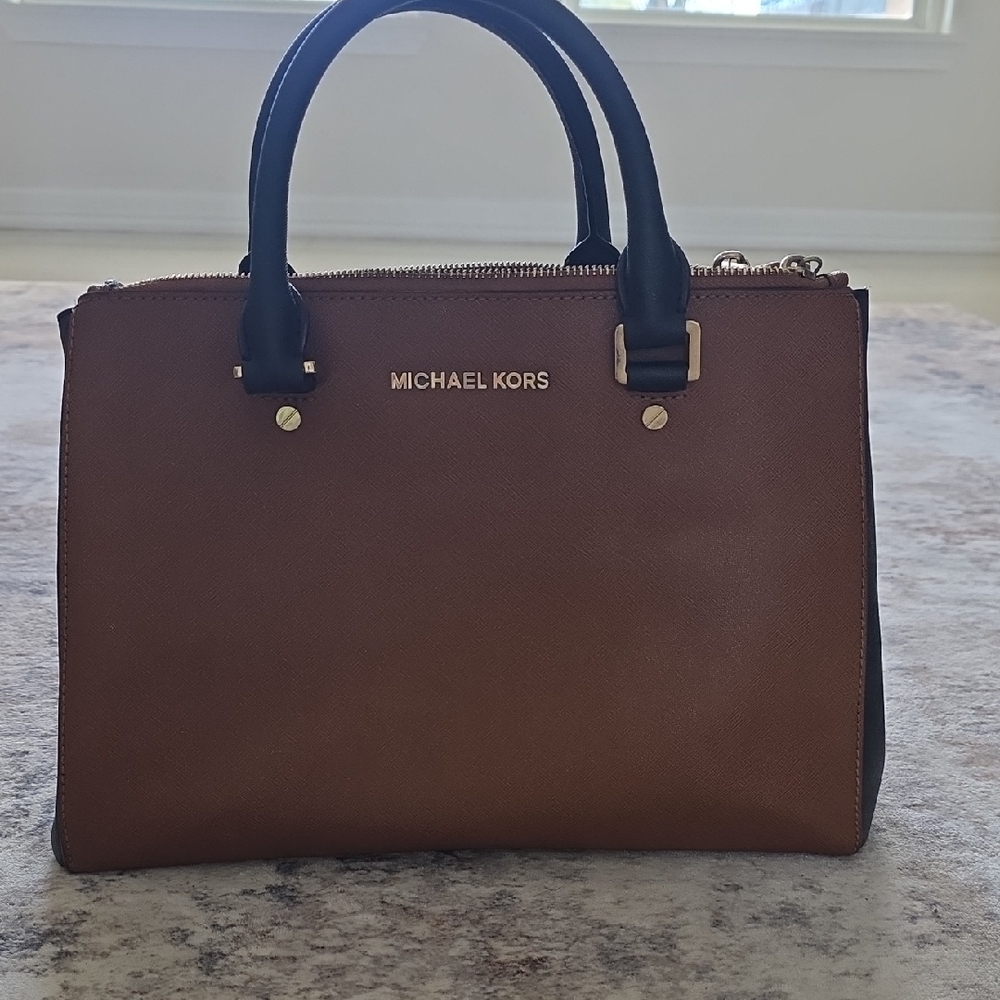 Michael Kors Black and Brown Satchel